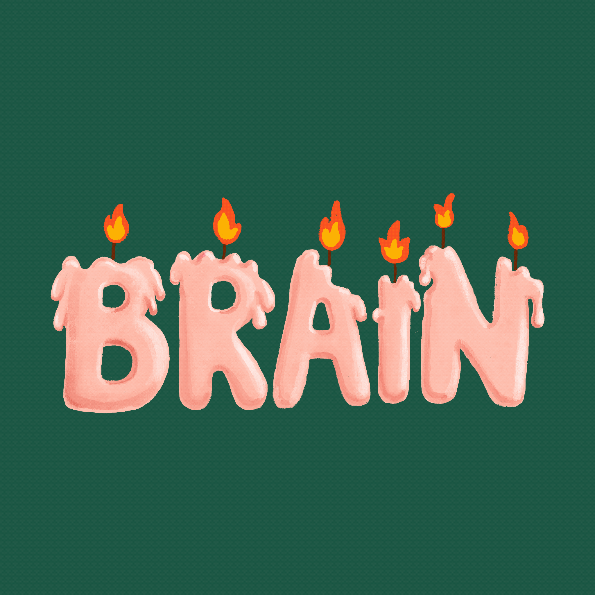 Melting brain animated sticker